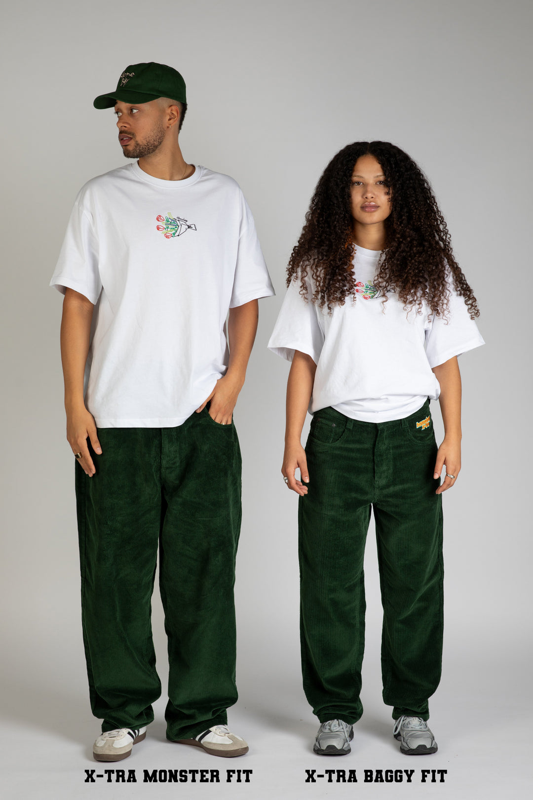 HomeBoy X-Tra Baggy Cord Pants Forest Green