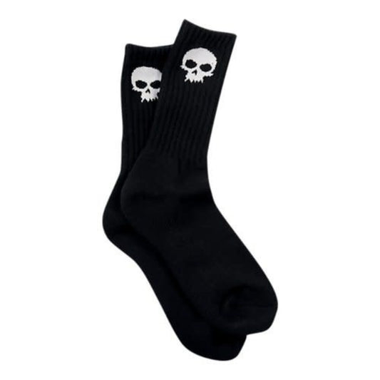 ZERO SKULL BLACK CREW SOCK BLACK OS