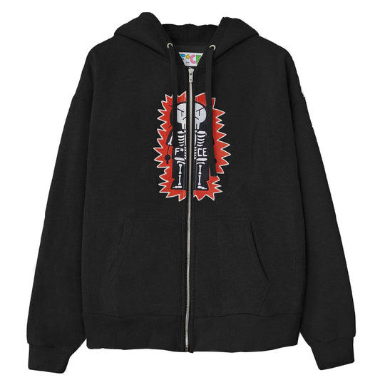 SKELECTRIC ZIP YOUTH HOODIE - BLACK - F*CE