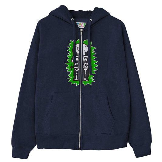 SKELECTRIC ZIP YOUTH HOODIE - NAVY - F*CE
