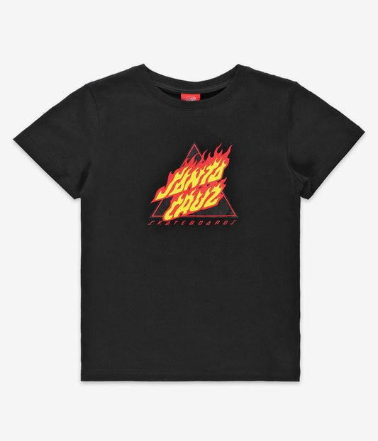 Santa Cruz Flamed Youth Not a Dot Tee Black