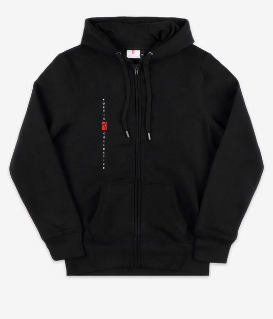 Poetic Zip Hoodie Black