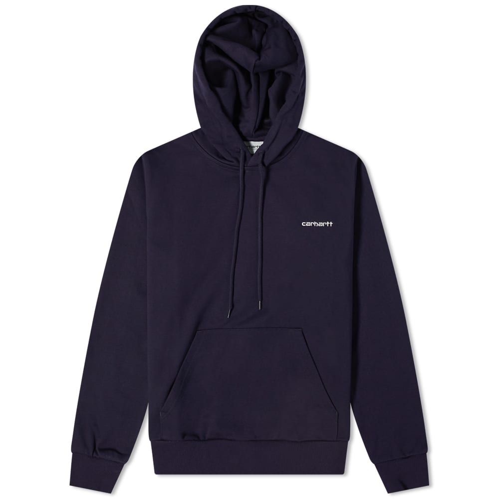 Carhartt WIP Hooded Script Embroidery Sweat Atom blue