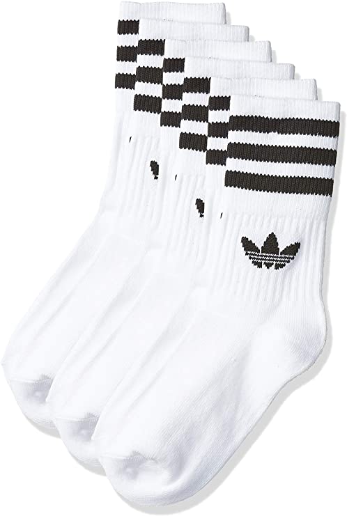 Adidas Mid Cut Crew Socks White/Black 3 Pairs