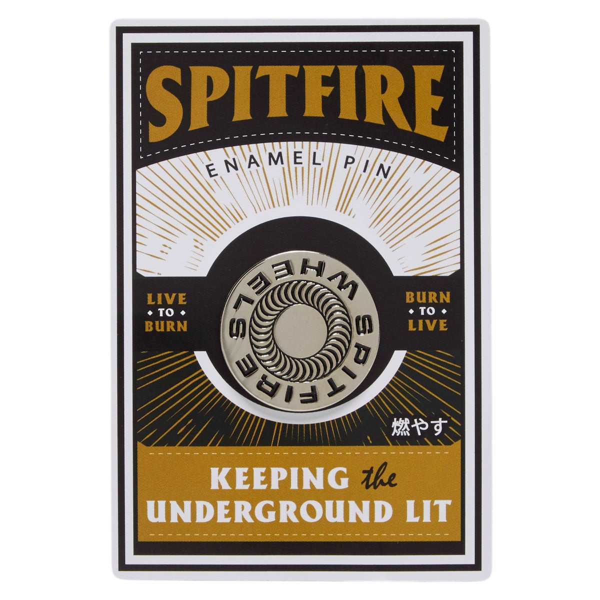 Spitfire Swirl Pin Silver/Black