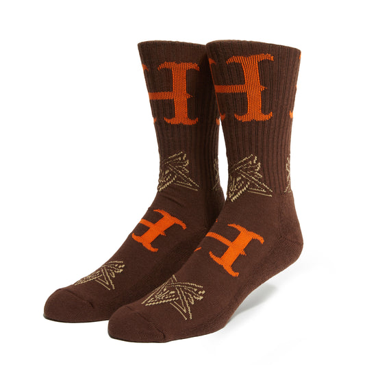 Huf X Thrasher Duality Socks Chocolate