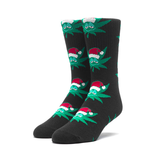 Huf Green Buddy Santa Socks Black