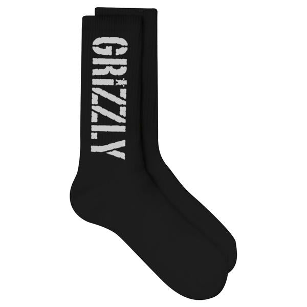 Grizzly Stamp Socks Black