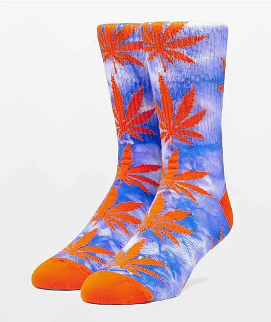 Huf Tie Dye Leaves Plantlife Socks Olympian Blue