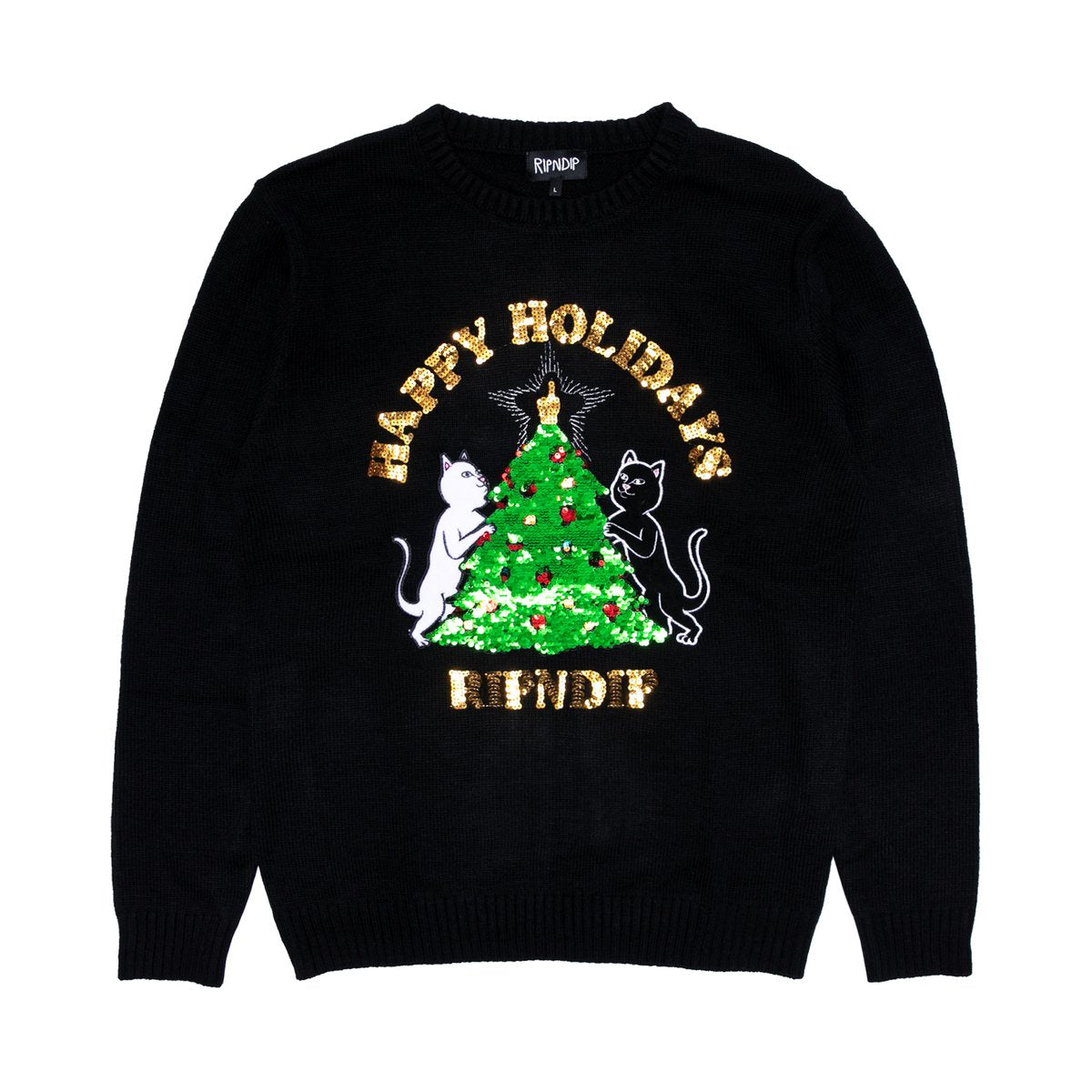 Ripndip Litmas Tree Knitted Sweater Black
