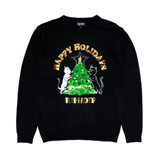Ripndip Litmas Tree Knitted Sweater Black