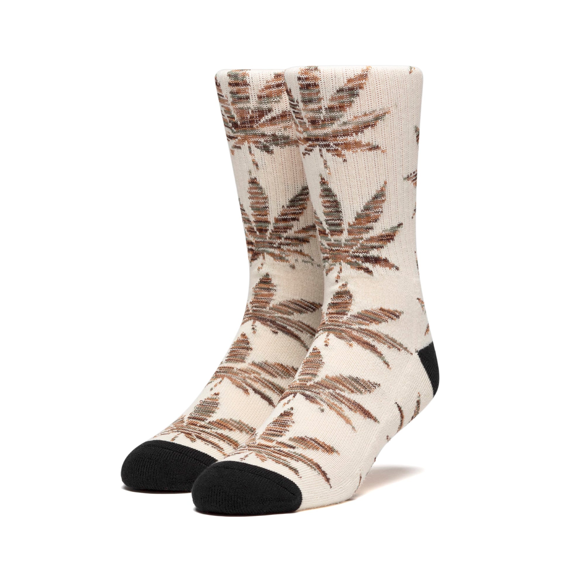 Huf Plantlife Melange Leaves Socks Unbleached
