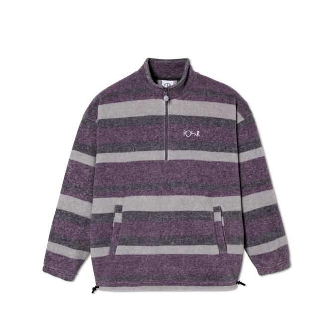 Polar Stripe Fleece Pullover Purple