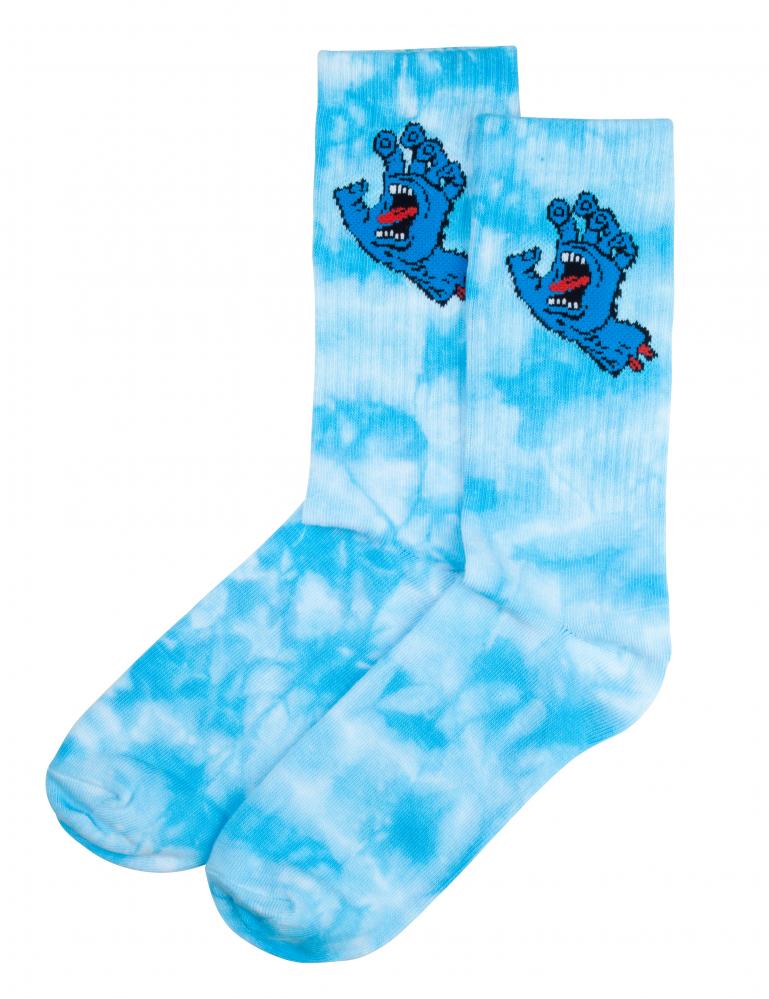Santa Cruz Screaming Hand Sock Blue Tie Dye