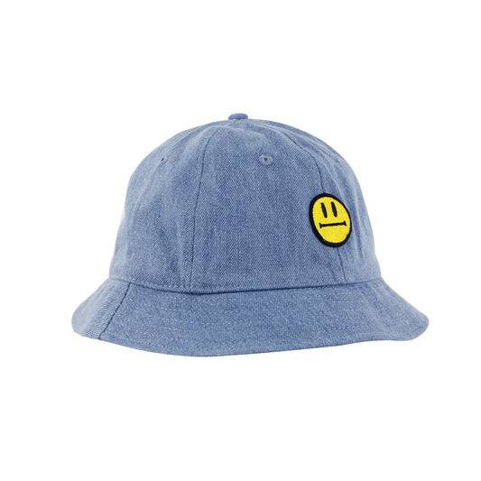 Helas Smiley Bucket Hat Denim Light Blue