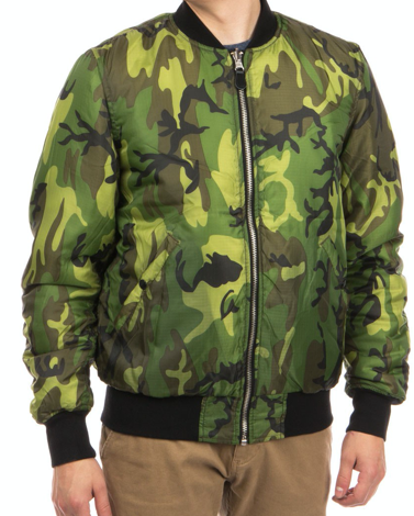 Huf Reversible Bomber Jacket Black/Camo