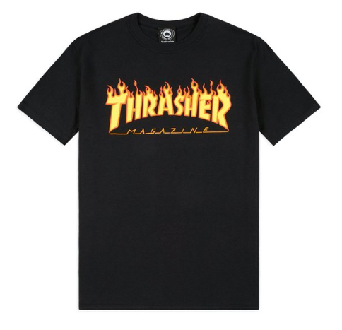 Thrasher Flame Logo Tee Black