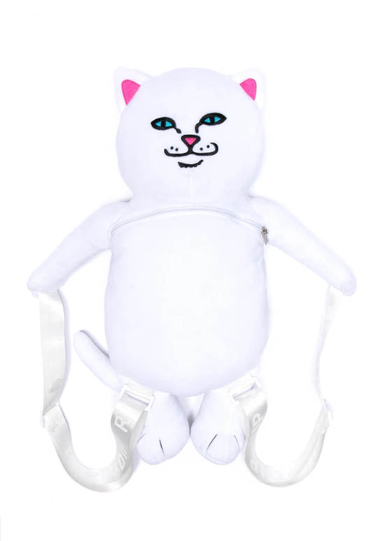 RipnDip Lord Nermal Plush Backpack White