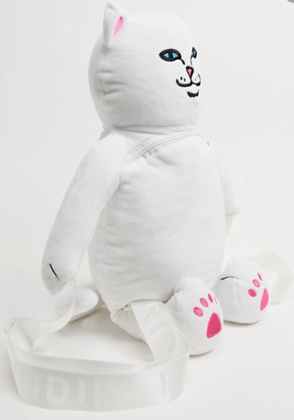 RipnDip Lord Nermal Plush Backpack White