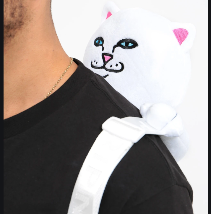 RipnDip Lord Nermal Plush Backpack White