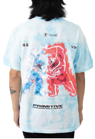 Primitive Goku Vs. Jiren Survival Washed Tee Light Blue