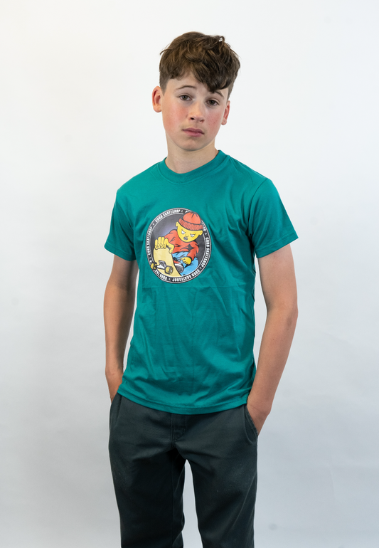 Curb Bad To The Bone Youth Tee Emerald Green