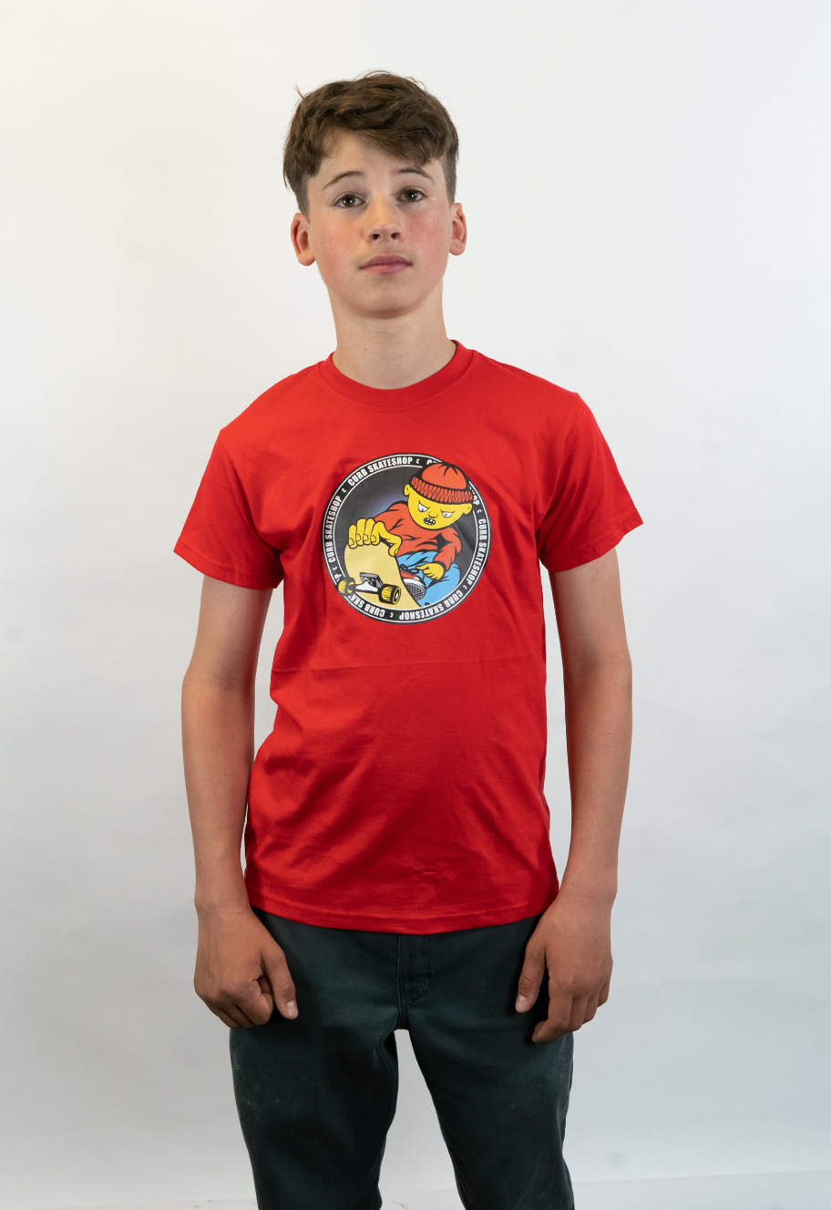 Curb Bad To The Bone Youth Tee Red