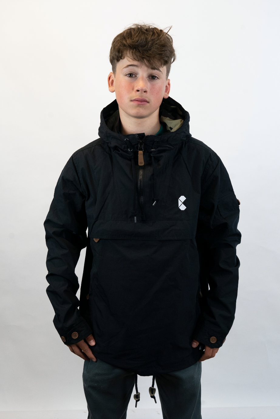 Curb Pac Pullover Anorak Jacket Black