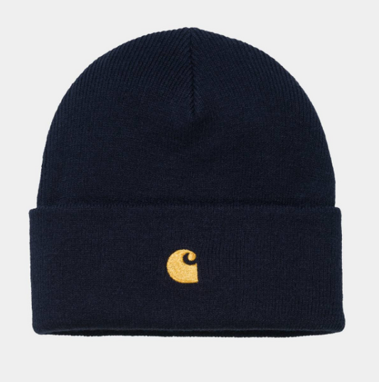 Carhartt WIP Chase Beanie Dark Navy/Gold