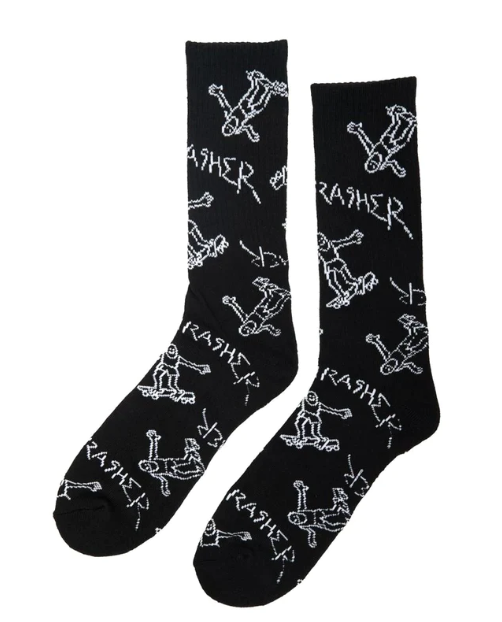 Thrasher Gonz Crew Socks Black White