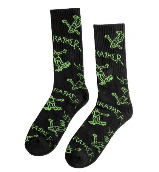 Thrasher Gonz Crew Socks Black Green