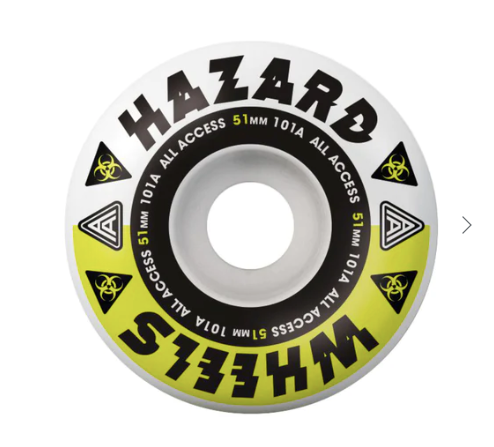 Hazard Wheels Melt Down Yellow/White 51mm 101a