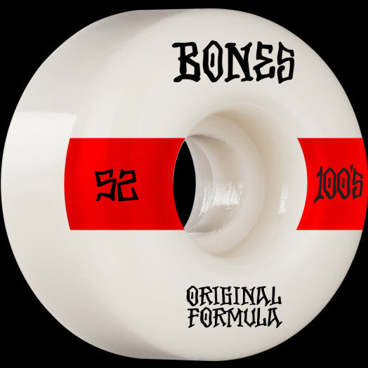 Bones Wheels V4 Wide 100’s OG Formula White 52mm #14