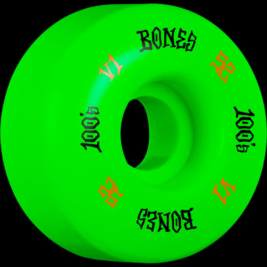 Bones Wheels V1 100’s OG Formula Green 52mm