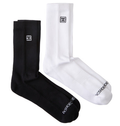 DC Crew Socks 2 Pack Black/White (EU 40 -45)
