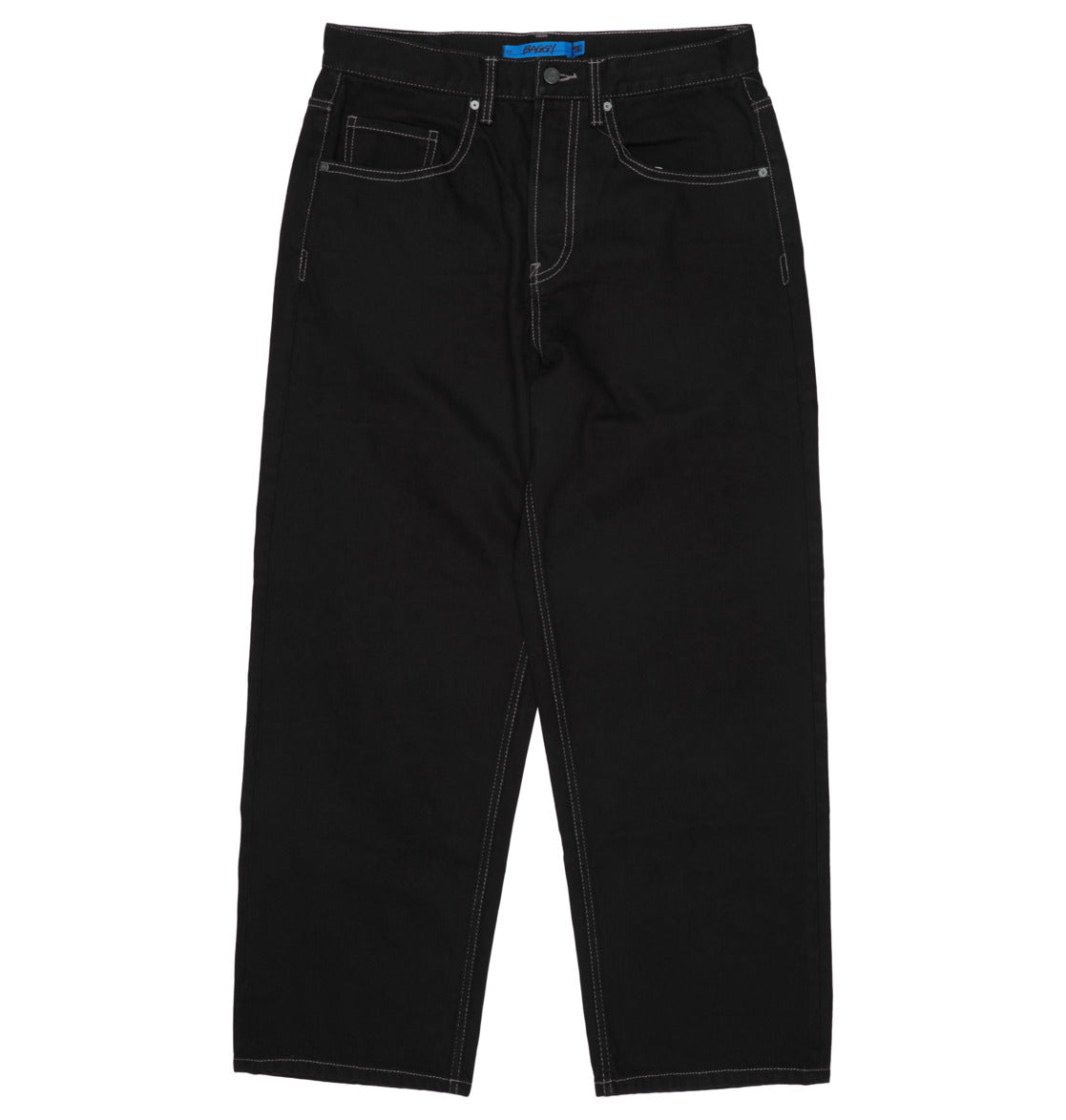 DC Worker Baggy Pants Black White Seams