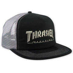 Thrasher Mag Logo EMB Mesh Cap Black Grey