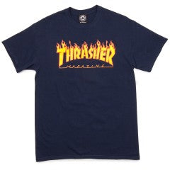 Thrasher Flame Logo Tee Navy