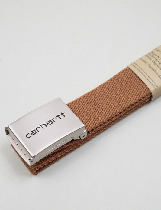 Carhartt WIP Clip Belt Chrome Hamilton Brown