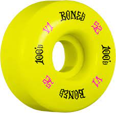 Bones Wheels V1 100’s OG Formula Yellow 52mm