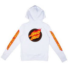 Santa Cruz Women Flame Dot Hood White