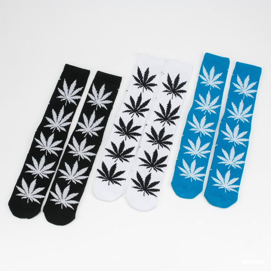 Huf 3 Pair Essential Plantlife Socks Black/White/Marina