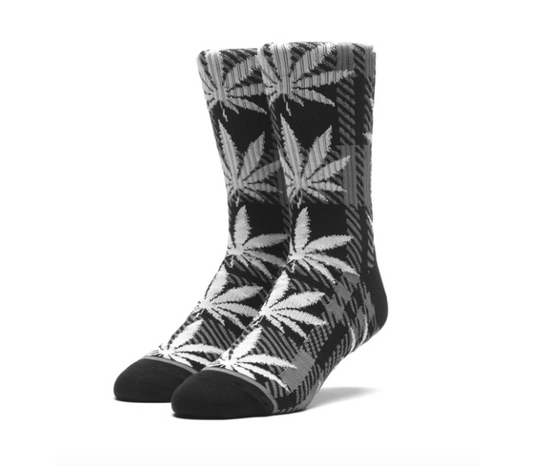 Huf Plaid Plantlife Socks Black