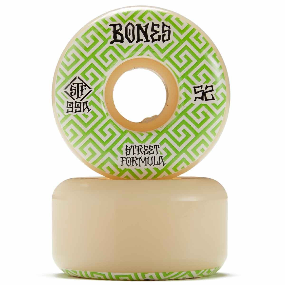 Bones Wheels V2 99a Locks Green Patterns 52mm