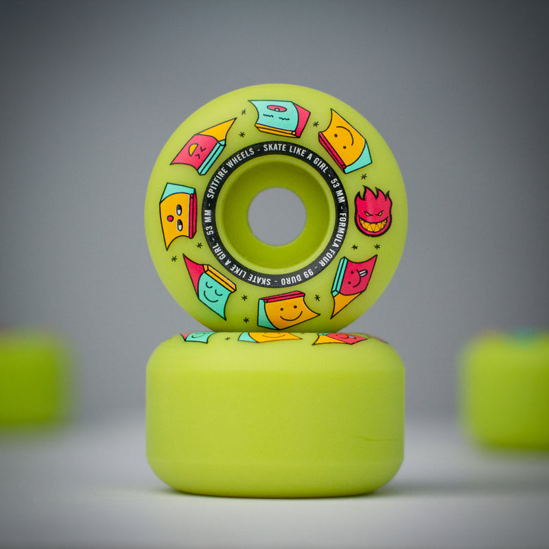 Spitfire Wheels F4 99a Skate Like A Girl Glow In The Dark 53mm
