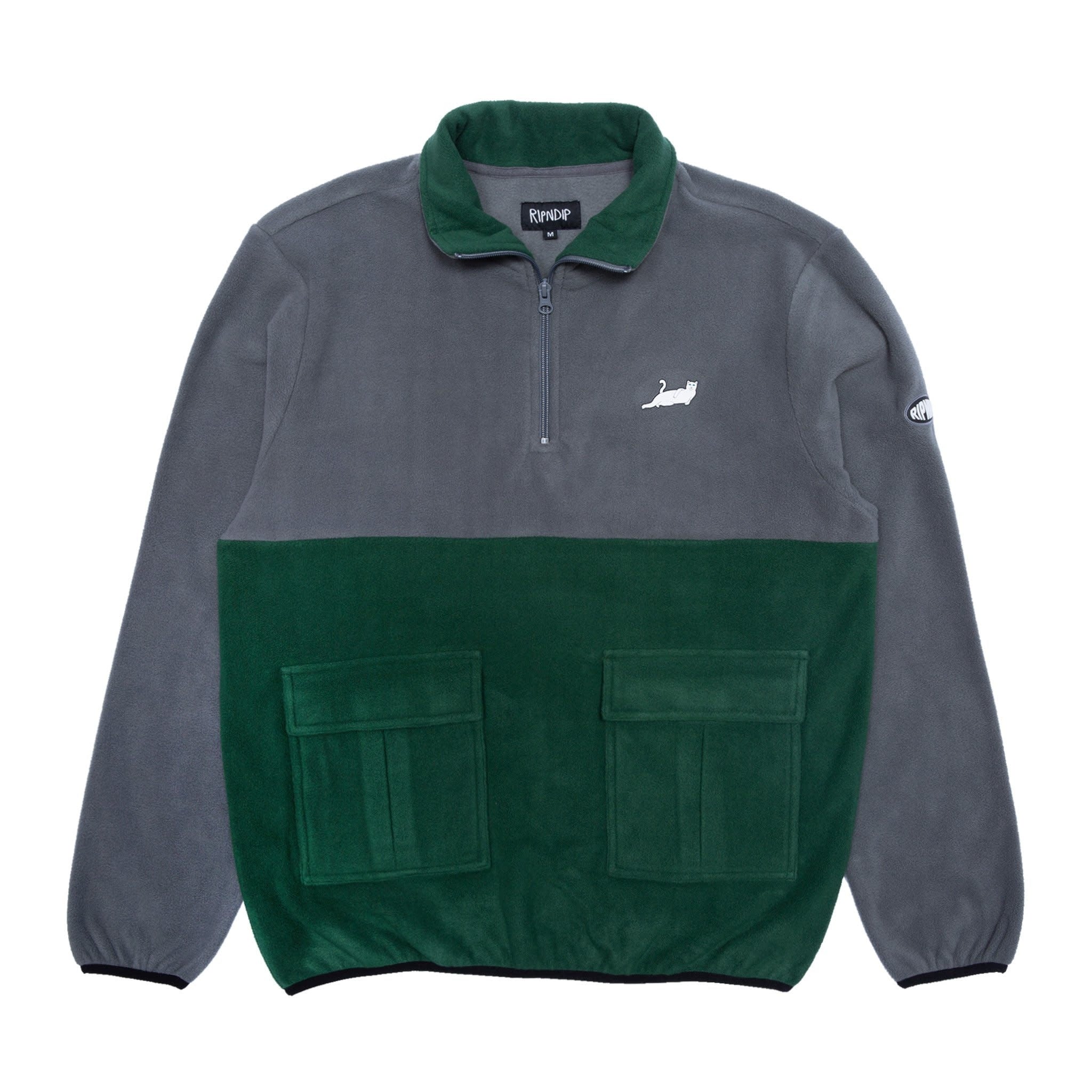 RipnDip Castanza Split Half Zip Sweater Hunter/Grey