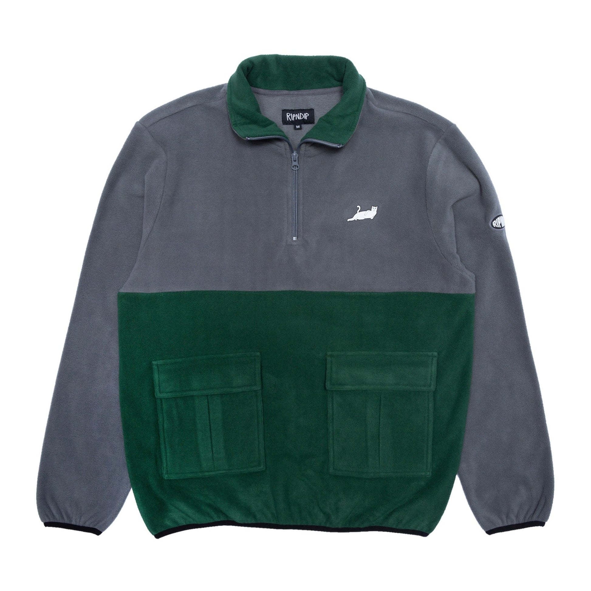 RipnDip Castanza Split Half Zip Sweater Hunter/Grey