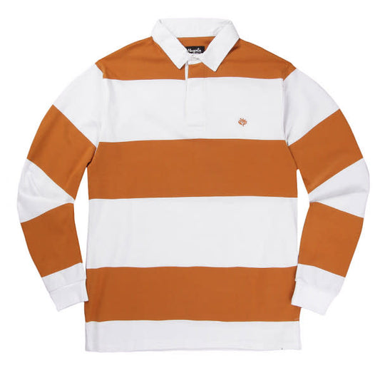 Magenta Rugby LS Polo Orange/White