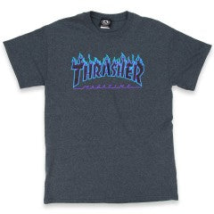 Thrasher Flame Logo Tee Dark Heather