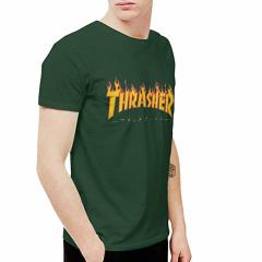 Thrasher - Flame Logo Tee - Forest Green